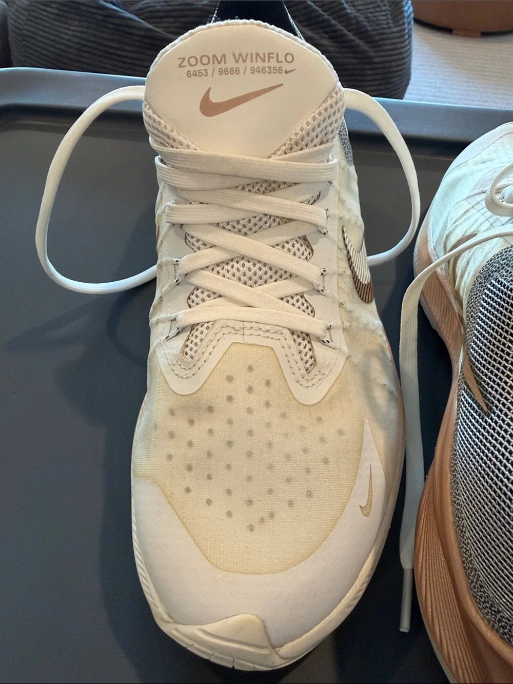 Nike Zoom Winflo 8 Women’s Running Shoes White Metallic Bronze